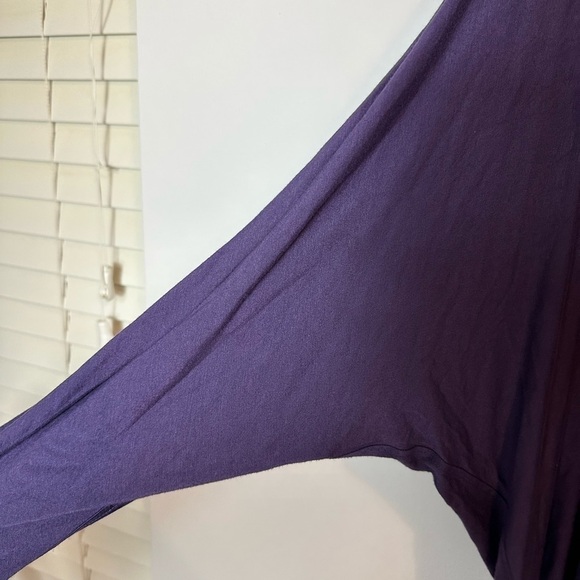 Michael Kors Wrap Shawl Cardigan Eggplant Purple Dolan Sleeves Size Xl - Picture 8 of 9